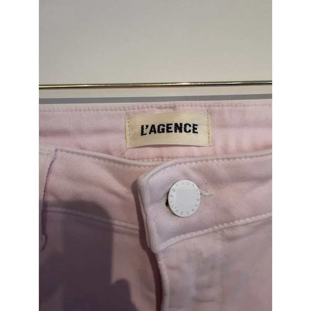 L’Agence Coated Margot Cropped Skinny Jeans in Lilac Snow - Size 10